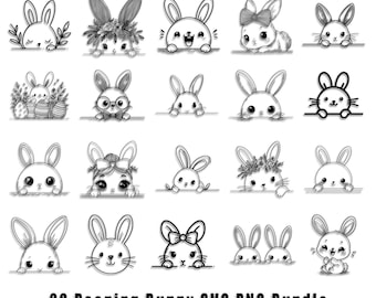 Cute Floral Bunny Svg | Bunny Face Clipart | Cute Rabbit Cut File ...