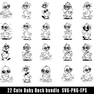 Cute Baby Duck Svg Bundle, Cute Duck Svg Bundle, Cute Baby Duck, Cute Duck Svg, Animal Svg file, Duck Face SVG Duck Cut file Instant Dowload