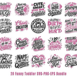 Funny Toddler SVG PNG EPS Bundle: Kid Shirt Designs (Digital Download)