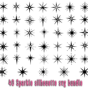 Sparkle Svg Bundle, 40 Designs, Sparkle Cut File, Sparkle Art, Stars Svg, Sparkles, Svg Files For Cricut, Sparkle Stars Instant Download