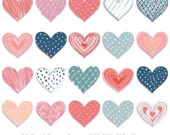 Hand Drawn Heart Doodle SVG Bundle: Cricut Cut Files (Digital Download)