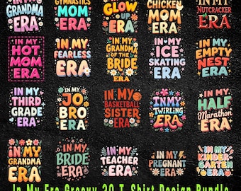 Snygga "In My Era" T-shirtdesigner: Anpassad vågig text SVG, PNG (digital nedladdning)