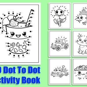Dot to Dot Activity Book: 50 Printable Coloring Pages (PDF Pattern) - Etsy