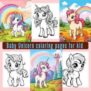 100 Unicorn Coloring Pages: Kids&#39; Unicorn Birthday Party (PDF)