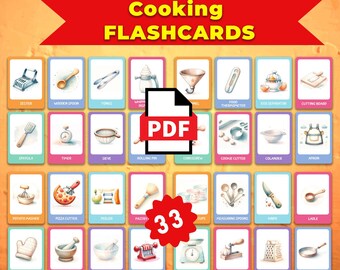 Cooking Flash Cards: Montessori Nomenclature Cards (PDF Printable)