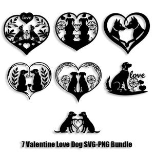 Cartão Valentine Love Dog SVG Love you cortado a laser Arquivo de corte a laser. Valentine Filhote de cachorro fofo com arquivo SVG multicamadas de coração. Arquivo digital