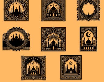 Islamic Mandala Mosque Vector: SVG, EPS, PNG Files (Digital Download)