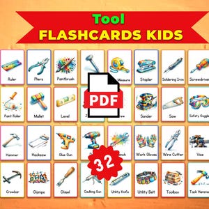 Tools Cards • montessori cards Flash Cards Nomenclature FlashCards PDF Printable Cards preschool Toys Flashcard education material