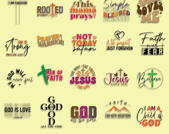 Pacote Boho Christian SVG PNG: Versículo da Bíblia, Escritura, Fé (Download Digital)