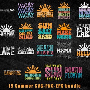 Retro Summer SVG Bundle, Summer Svg, Beach Svg, Summertime svg, Funny Beach Quotes, Summer Quotes Svg, Svg files for cricut, Svg Bundle