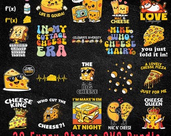 Funny Cheese SVG Bundle, Clipart, Cut Files (Digital Download)