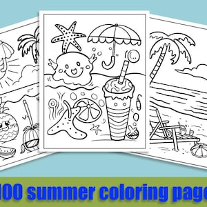 Summer Coloring Page, Pool Party Activity, Kids Coloring Pages,  Beach Coloring Sheets, Beach Coloring Pages, Summer Activity Page