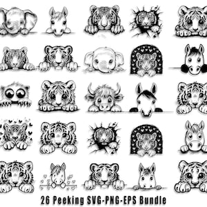 Peeking Dog Breeds SVG Bundle: Minimalist Puppy Graphics (Digital Download)