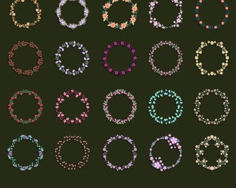 Floral Wreath Clipart: Hand-Drawn Flower Borders (SVG, PNG, EPS)