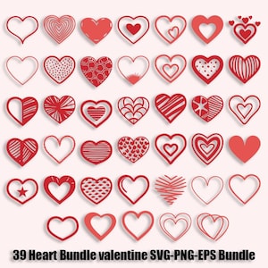 Heart SVG Bundle: 39 Doodle Cut Files (Digital Download)