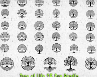 35 Tree of Life SVG Bundle: Celtic, Family Tree Clipart (Digital Download)