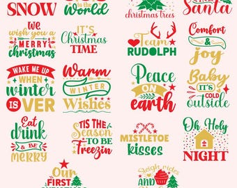 Retro Christmas SVG Bundle: Funny Holiday Quotes (Digital Download)
