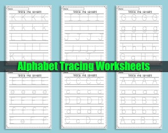 Alphabet Tracing Worksheet: Preschool Handwriting Practice (Digital Download)