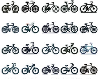 Bicycle Silhouette SVG Bundle: Bike Clipart, Cut Files (Digital Download)
