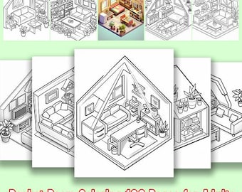 Libro da colorare isometrico tascabile: 100 pagine di interni accoglienti (PDF stampabili)