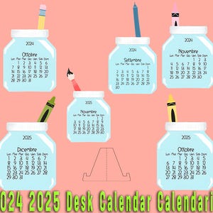 Einmachglas-Kalender 2025: Lehrer-Schreibtischkalender (PDF, PNG, SVG)