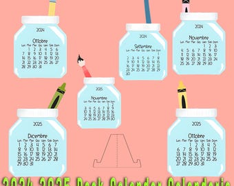 Calendario de Tarros de Conservas 2025: Calendario de Escritorio para Profesores (PDF, PNG, SVG)