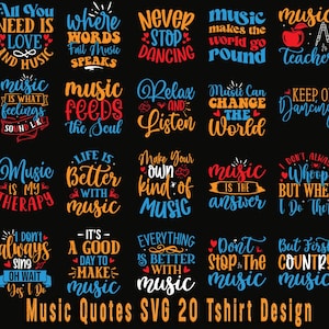 Music Quotes SVG Bundle: Funny Musical Sayings (Digital Download)