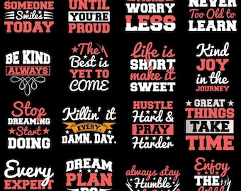 Motivational SVG Bundle: Inspirational T-Shirt Designs (Digital Download)