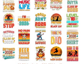T-Shirt Designs PNG EPS Bundle: Unique Sublimation Graphics (Digital Download)