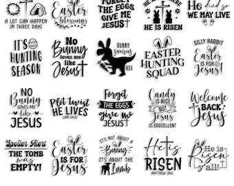 Easter SVG Bundle: Bunny, Quotes, Spring Designs (Digital Download)