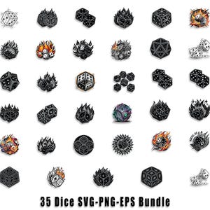 Dice SVG Bundle, Instant Download, Dice Silhouette, Casino SVG, Gambling SVG, Dice Cut file for Cricut, Digital File, Dice ClipArt, Dice Svg