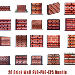 Brick Wall Svg Png Designs, Bricks Pattern Svg, Brick Wall Png, Brick Wall Cricut, Svg Files For Cricut, Instant Download