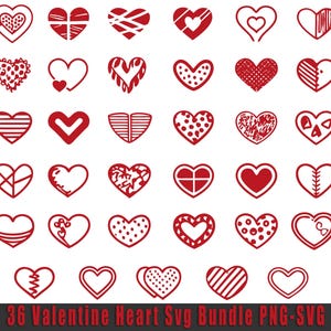 Hand Drawn Heart SVG Bundle: Doodle Cut Files (Digital Download)