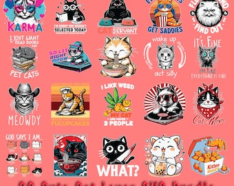Pacchetto SVG per amanti dei gatti, mamma di gatti, design per magliette (download digitale)