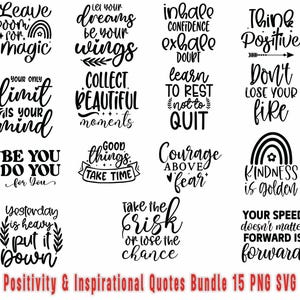 Motivational Stickers Svg Bundle, Positive Quote svg, Affirmation svg, Cute Inspirational svg, Saying Svg, Png Files, Funny Quotes cut files