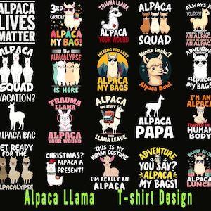Llama SVG Bundle, Alpaca LLama T-shirt Design, Llama Svg, Alpaca Svg, No Drama Llama SVG, Funny Llama Svg, cute Llama , face Llama