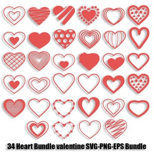 Heart SVG Bundle: Doodle & Hand Drawn Cut Files (Digital Download)