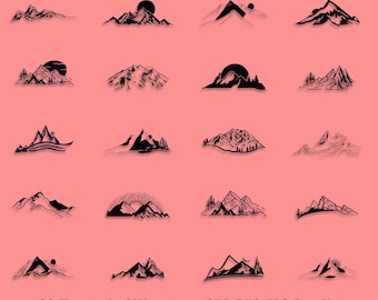 Mountain & Forest SVG Bundle: Hand-Drawn Cut Files (Digital Download)