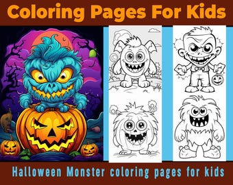 Halloween Monster Coloring Book: 100 Pages for Kids (PDF)