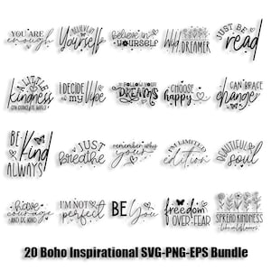 Inspirational Svg Bundle, Motivational Svg Bundle, Inspirational Quotes Svg, Self Love Svg, Kind Svg, Faith Svg, You Matter Svg,Svg Cut File