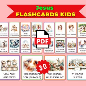 Cartes de l'événement Jésus • cartes montessori Cartes éclair Cartes mémoire Nomenclature Cartes PDF imprimables Cartes préscolaire jouets Flashcardmatériel éducatif