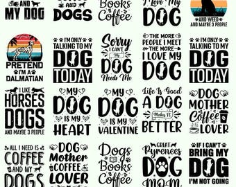 Pacchetto di design per magliette per amanti dei cani: citazioni divertenti sui cani (download digitale)