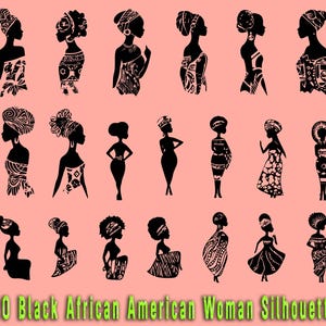 Black Woman Silhouette SVG Bundle: Afro Art (Digital Download)