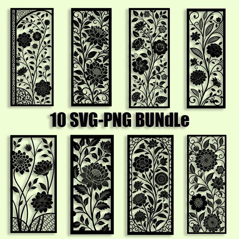Floral Pattern SVG Bundle: Vector Designs for Cricut, Silhouette ...