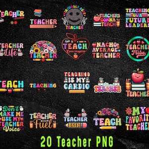 Retro Lehrer PNG Bundle, Lehrer Wertschätzung Png, Lehrer Sublimationsdesign, Lehrer Vibes Png, Lehr Shirt Png Design, Png Bundle