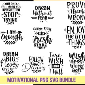 Motivational Svg Bundle, Positive Quote svg, Affirmation svg, Cute Inspirational svg, Saying Svg, Png Files, Funny Quotes cut files 05