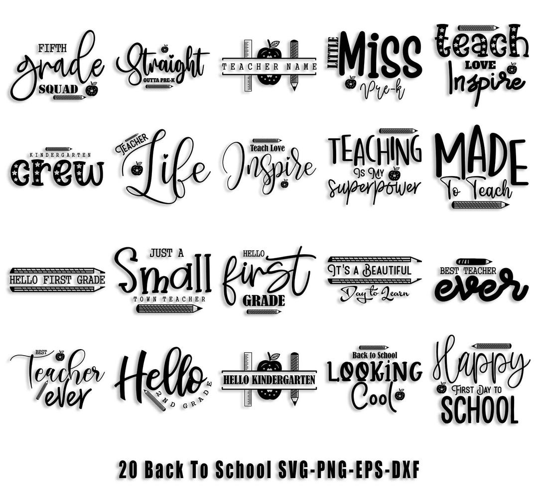 Back to School SVG Bundle, Teacher Designs (digital Download) - Etsy