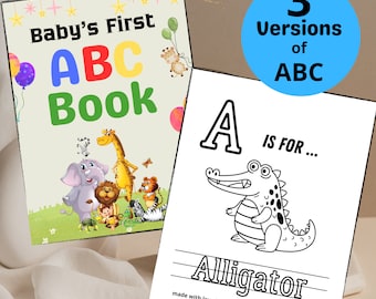Baby Shower Abc Book Baby Alphabet Book Babys First Abc Book Baby Shower Guest Book Alternative ABC Coloring Book Baby Shower Game Templates