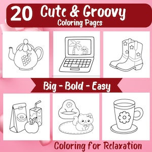 Bold Easy Coloring| Bold and Easy Coloring Pages|Simple Coloring Pages Download|Coco Wyo |Cozy Coloring Book |Cozy Girl Coloring Pages|Comfy