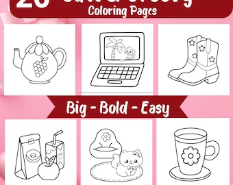 Bold Easy Coloring| Bold and Easy Coloring Pages|Simple Coloring Pages Download|Coco Wyo |Cozy Coloring Book |Cozy Girl Coloring Pages|Comfy